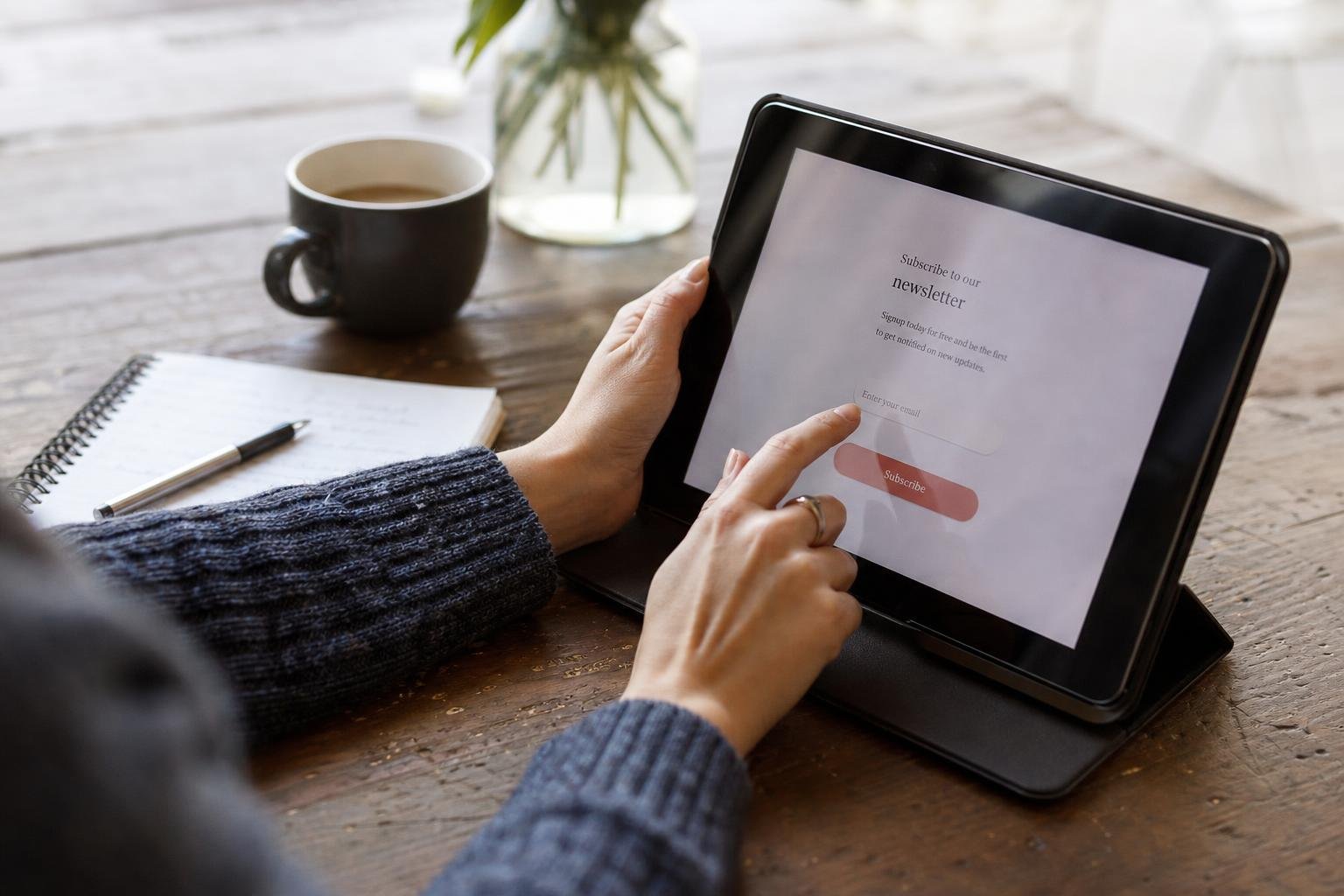 Nahaufnahme eines prägnanten Call-to-Action-Buttons mit aktivem Verb auf einer E-Mail-Vorlage.